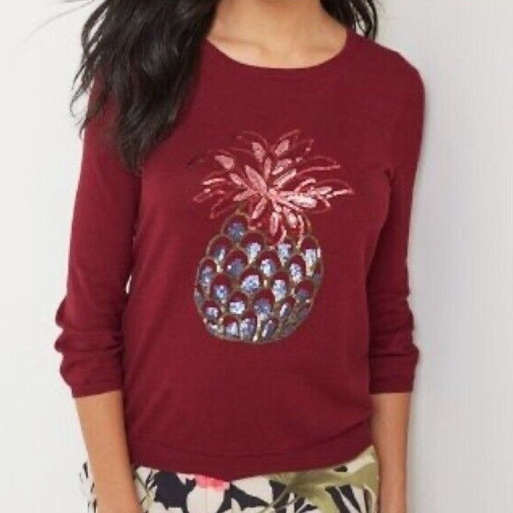 Tommy Bahama Pickford Pineapple Pullover Sweater Bordeaux Red Size Medium NWT
